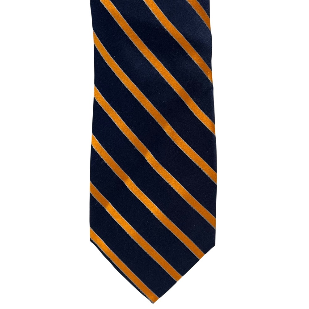 Nautica Necktie Blue Orange Silk Striped Repp Tie Auburn Broncos Gators Knicks